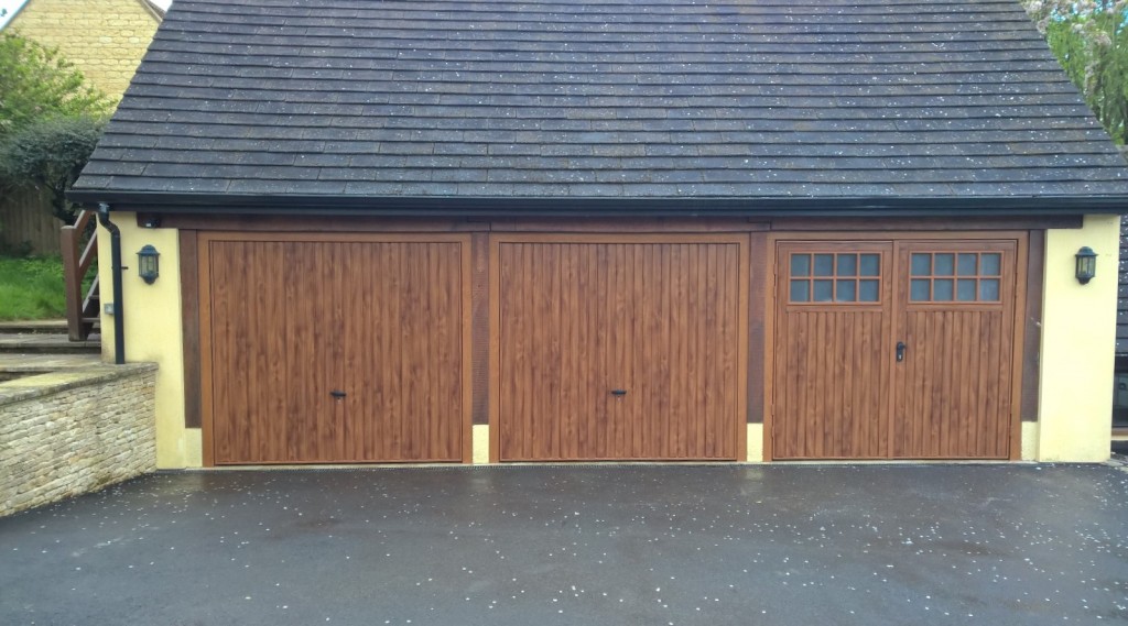 golden oak garage door
