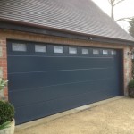 sectional garage door with windows